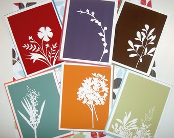 Floral silhouette cards