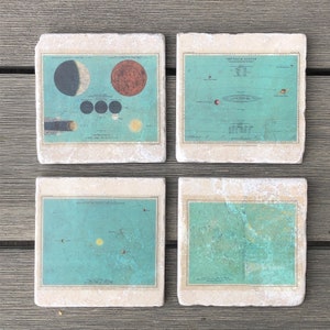 Marble coasters - Vintage astronomy illustrations