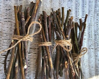Black Friday Cherry Wood Crafting Décor Sticks, Natural Incense Sticks, Organic Cherry Branch Bundle, Twig Stems - THIN
