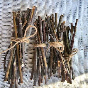 Cherry Wood Crafting Décor Sticks, Natural Incense Sticks, Organic Cherry Branch Bundle, Twig Stems - THIN