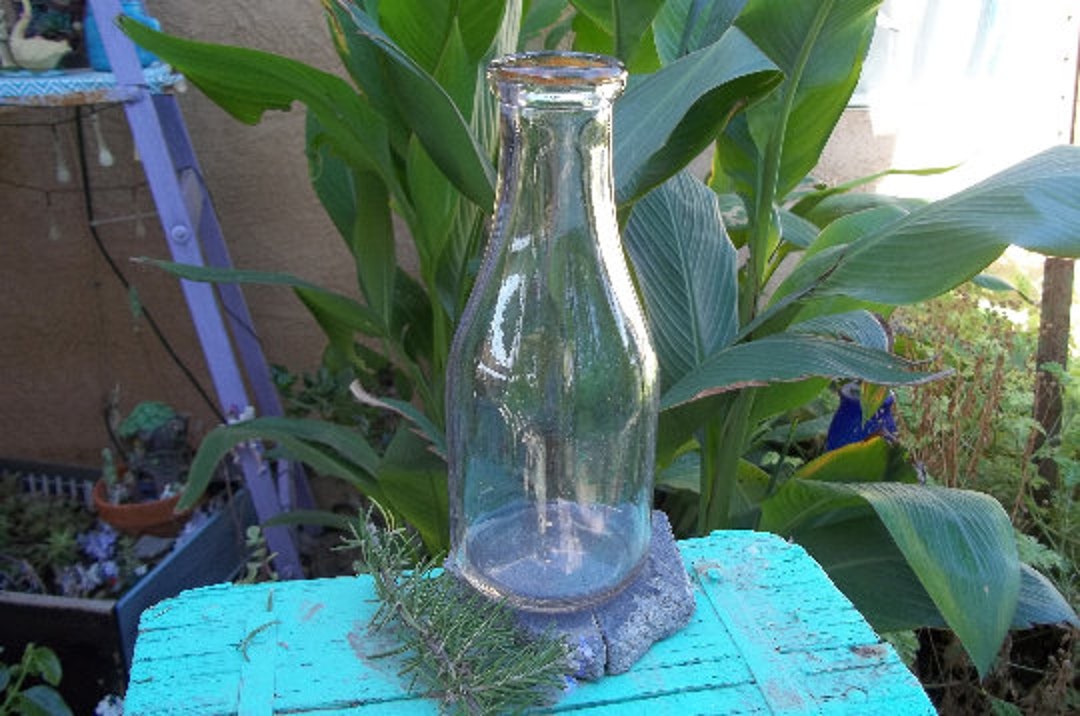 Vintage Glass Milk Bottle Quart Size HTC B Etsy