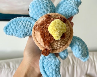 Pancake Turtle Handmade Crochet Plushy Stuffed Animal | made to order