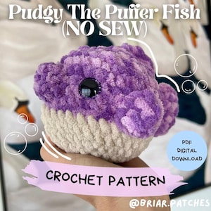 Puffer Fish Crochet Pattern PDF | No Sew Puffer Fish Sea Creature Crochet Pattern Plushie