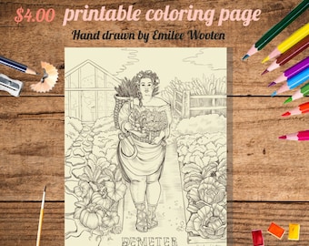 Printable Coloring Page, &quot;Demeter,&quot; Goddess of the Harvest