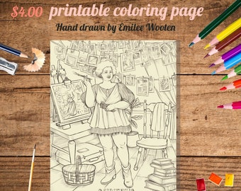 Printable Coloring Page, &quot;Minerva,&quot; Goddess of Creativity