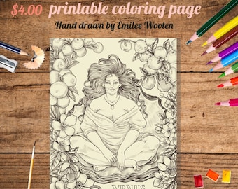 Printable Coloring Page, &quot;Venus,&quot; Goddess of Love