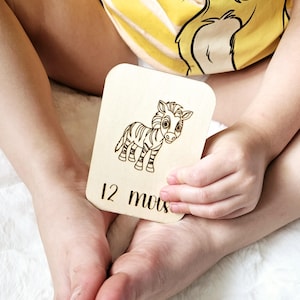 Aanpasbare houten baby-/geboortemijlpaalkaarten - Ideaal geboortecadeau - Baby-/zwangerschapsontwikkeling