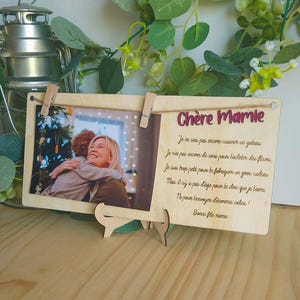 Personalized photo / text wooden decoration - Gift idea - Family - Wedding - Baptism - Birth - Souvenir - Valentine&#39;s Day - Couple