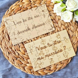 Customizable announcement puzzle - Announcement idea - Customizable - Pregnancy - Birth - Godfather - Godmother - Family - Wedding