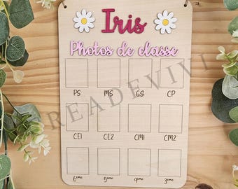 Personalized wooden class photo sign for children - Photo keepsake - School souvenir - Kindergarten/Middle School - School - Photo