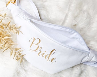 Weiße Braut Tasche Hipbag Bauchtasche BRIDE - indidualisierbar