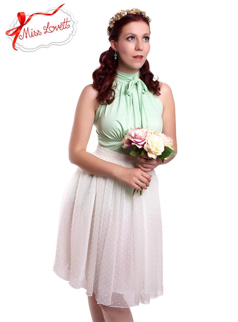 JUDITH/_02 Wedding Halter Neck Top MINT