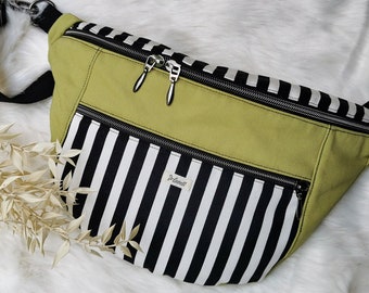 Große XL Tasche Canvas Cross Body Bag Streifen - 3 Farben