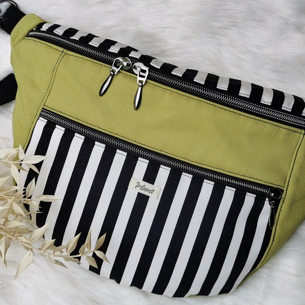 Große XL Tasche Canvas Cross Body Bag Streifen - 3 Farben