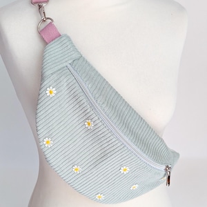 Pastell Cord Hipbag Bauchtasche Daisies - Rosa oder Mint image 13