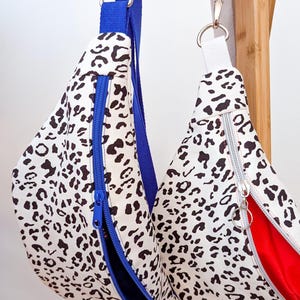 3 Farben - Leo Bauchtasche Cross Body Bag Hipbag Schwarz/Weiß Leopard