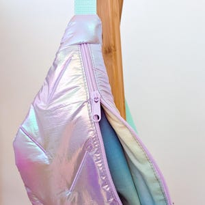 Holografische Pastell Mermaid 80s Bauchtasche Hipbag Stepper LIMITIERT