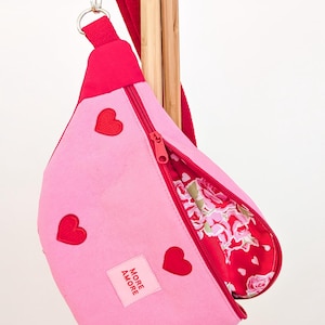 Pink/Rot Cord Bauchtasche Hipbag Crossbody Umhängetasche Herzchen More Amore
