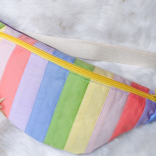 Bunte Hipbag Bauchtasche Cross Body Bag Patchwork Rainbow