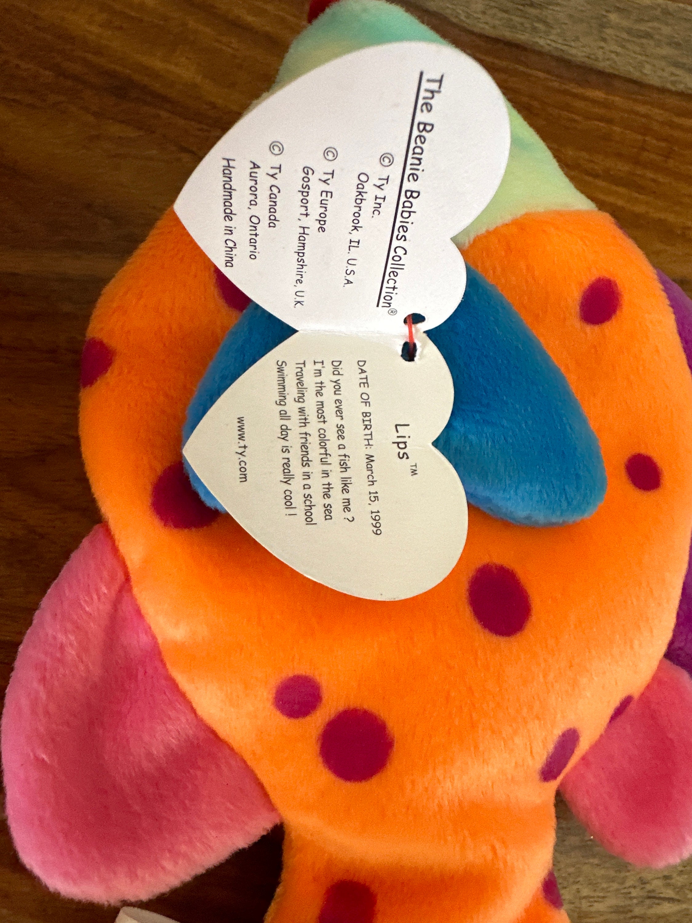 TY Lips Beanie Baby RARE With Tag Errors 4254 Multiple Tag Rarities. Etsy
