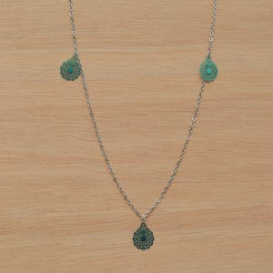 stainless steel necklace with charms