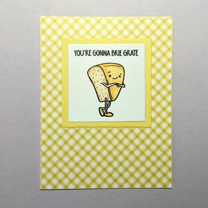 Cartão de parabéns Brie Grate, Boa sorte, Trocadilho, Queijo, Parabéns, Colega de trabalho, Vizinho, Amigo, Família, Marido, Esposa, Filho, Neto