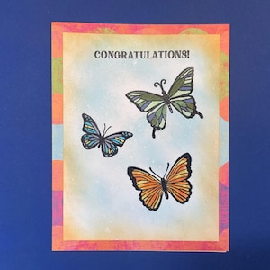Carte papillon de félicitations, félicitations, collègue, voisin, ami, famille, mari, femme, enfant, petit-enfant, bébé, travail