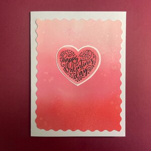 Carte de Saint-Valentin heureuse, coeur, ombré, fait main, pour partenaire, pour mari, pour femme, pour petit ami, pour petite amie, conjoint, amour, XOXO