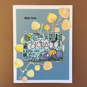 Aspens Colorado Postcard, Hello From CO, Karta, Centennial State, Góry Skaliste, Denver, Mile High, Sąsiad, Przyjaciel, Rodzina, Rodzic, Dziecko