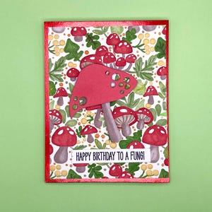 Carte d'anniversaire champignons, faite main, champignon, mignonne, forrest, pour ami, mari, frère, papa, fils, oncle, neveu, cousin, grand-père, collègue