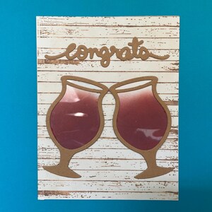 Carte de félicitations pour un toast, boissons, vin, célébration, félicitations, collègue, voisin, ami, famille, mari, femme, enfant, petit-enfant, travail