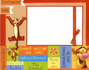 Contagious Smile  - Premade Scrapbook Page - Tigger