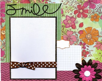 Premade Scrapbook Page - Smile