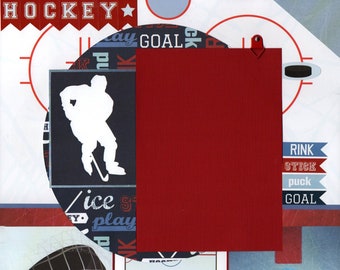 12x12 Premade Hockey Scrapbook Page