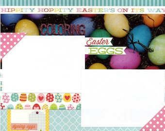 Coloring Easter Eggs - 12x12 Premade Scrapbook Page