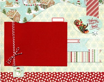 Dashing Through the Snow - Premade Winter Scrapbook Page