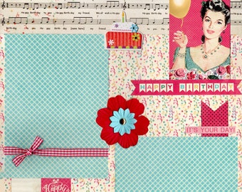 Happy Birthday - 12x12 Premade Scrapbook Page