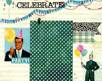 Celebrate - 12x12 Premade Party Scrapbook Page