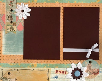 A Wee Little Story - 12x12 Premade Baby Scrapbook Page