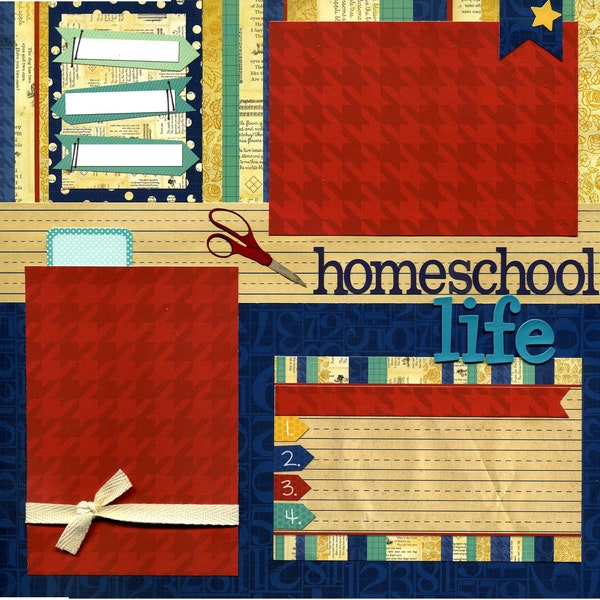 Homeschool Life - 12x12 Premade Scrapbook Page