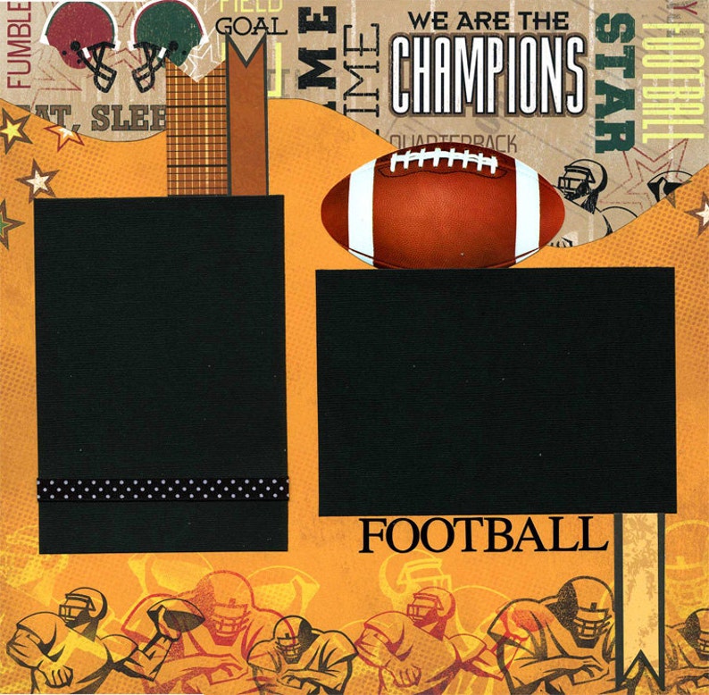 Football Scrapbook Page Set is Premade and Photo Ready Etsy