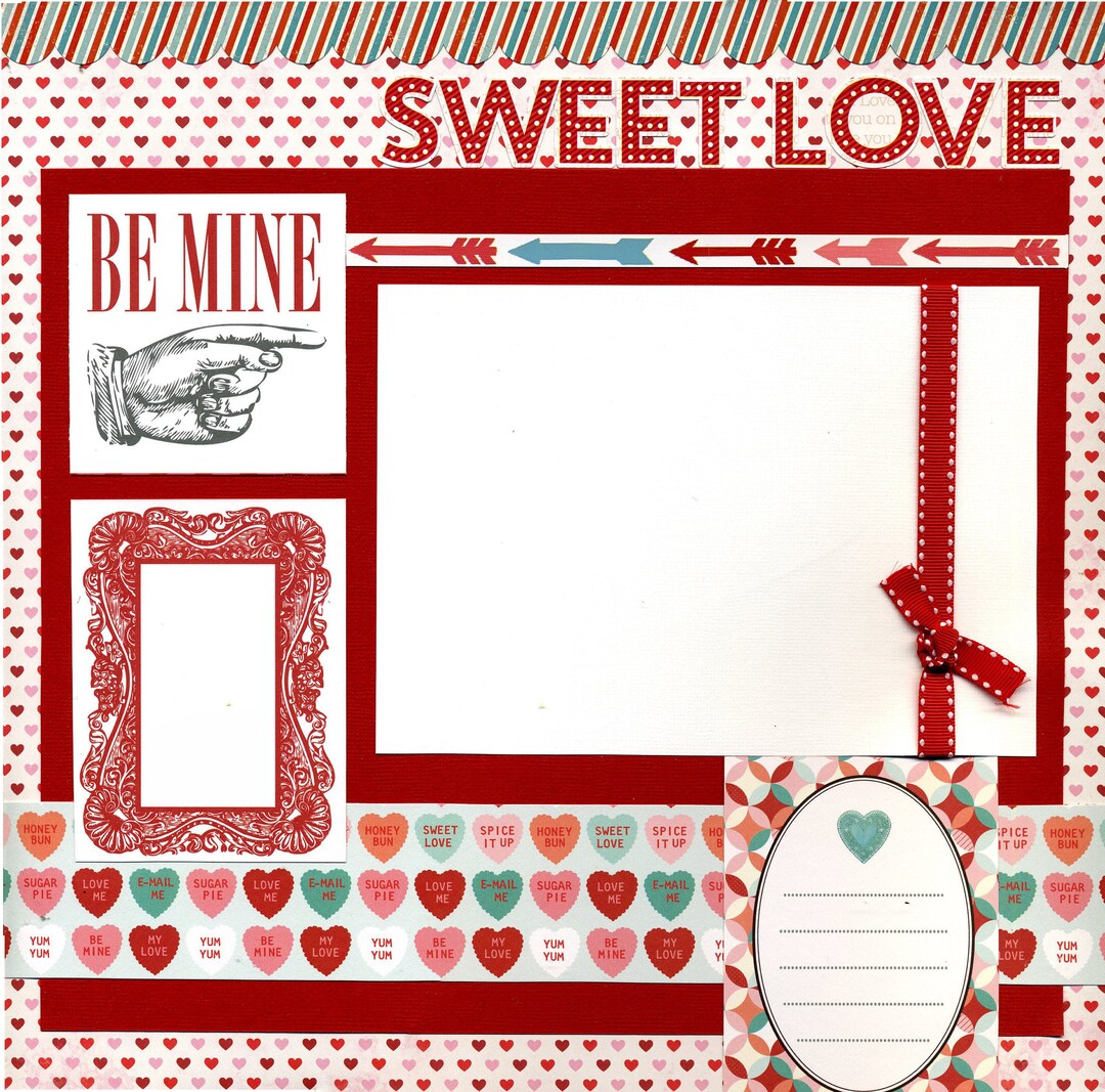 Sweet Love - Premade Scrapbook Page - Etsy