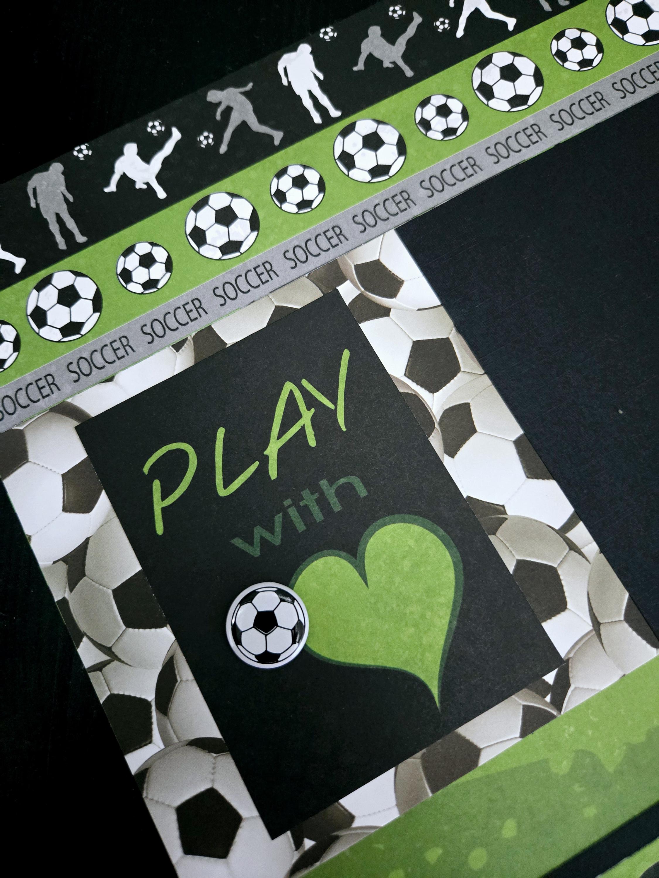 Soccer Themed Scrapbook Paper Bundle - 12 Double-Sided 12x12 Inch Papers For Sports Crafts