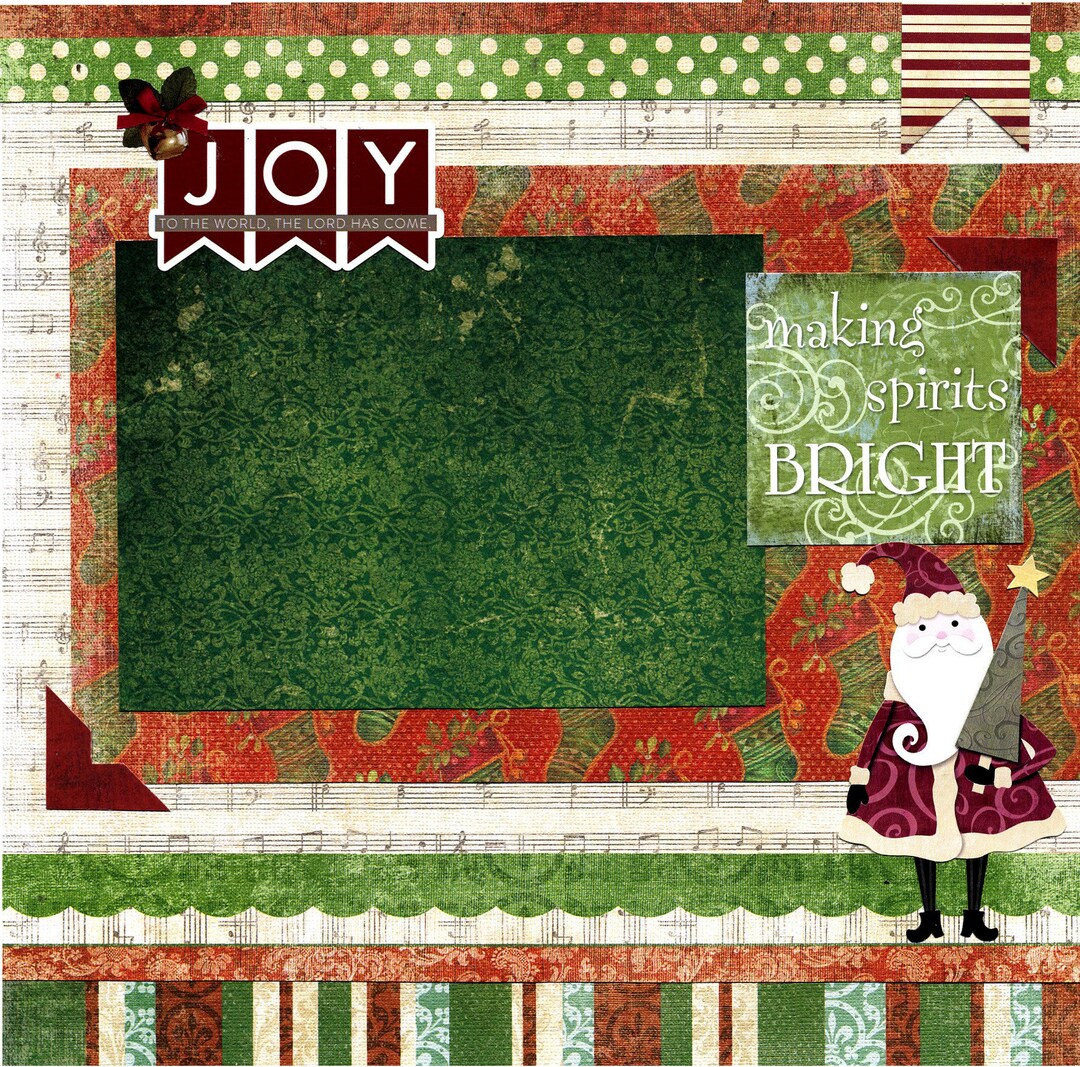 Joy Premade Christmas Scrapbook Page Etsy