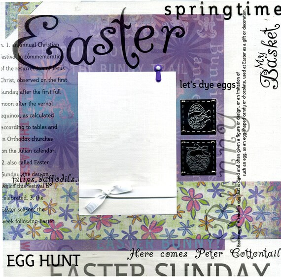Easter 12x12 Premade Scrapbook Page Etsy