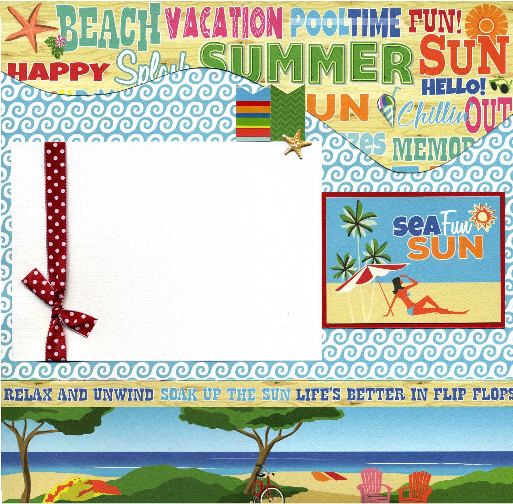 Sea Fun Sun - Premade Beach Scrapbook Page Set - Etsy