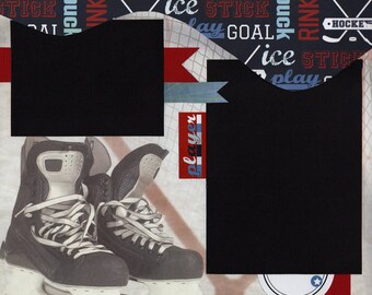 Hockey Premade Scrapbook Page