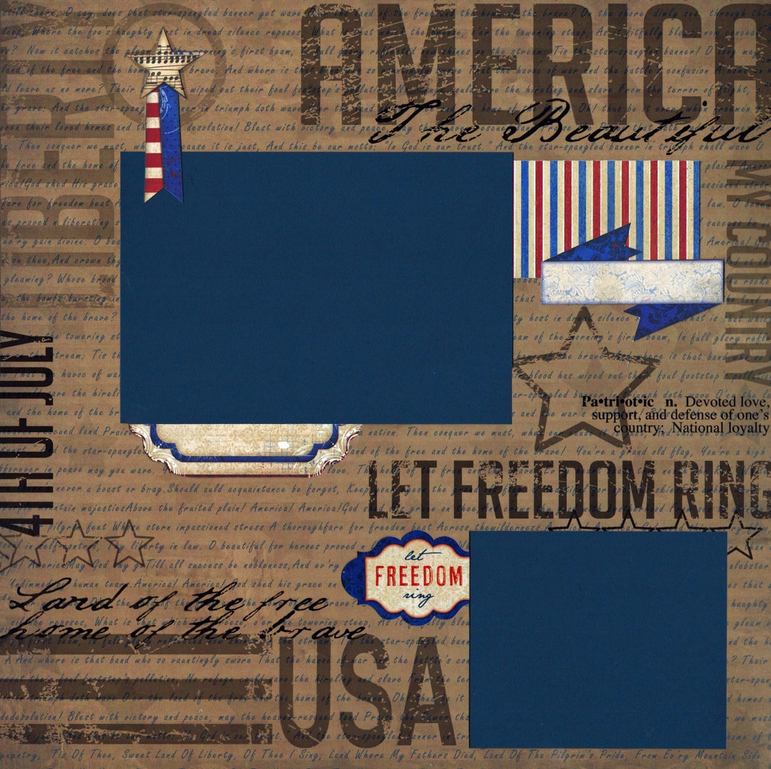 America the Beautiful - 12x12 Premade Scrapbook Page - Etsy