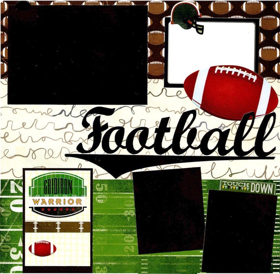 gridiron warrior premade football scrapbook page etsy
