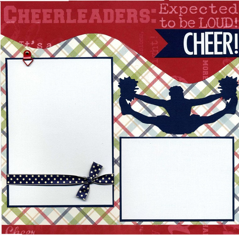 Premade Cheerleader Scrapbook Page Set Cheer Etsy